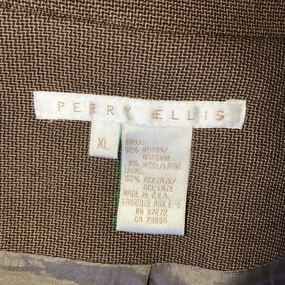 Perry Ellis Brown Zip Front Spread Collar Jacket XL - Picture 12 of 13